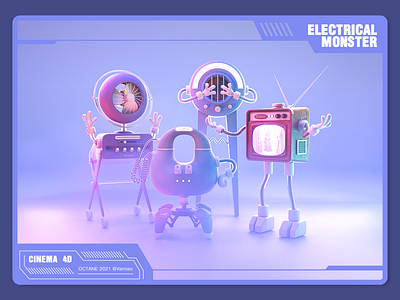 ELECTRICAL MONSTER cinema 4d design