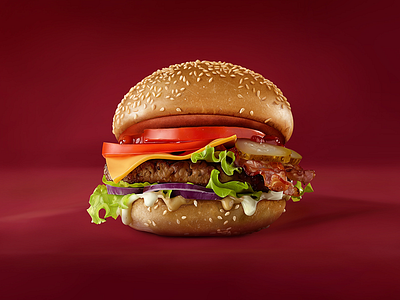 Hamburger food hamburger icon illustration realistic ui