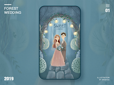 Forest Wedding illustration ui