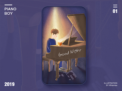 Piano Boy illustration ui