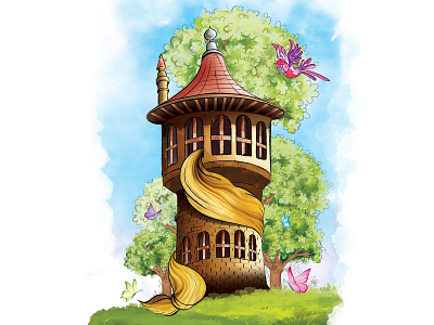 Rapunzel Tower Digital Painting art artwork creative design design designer digital art digital illustration digital painting dijital boyama graphicdesign illustraion rapunzel tower