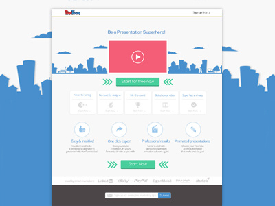 PowToon landing page landing page