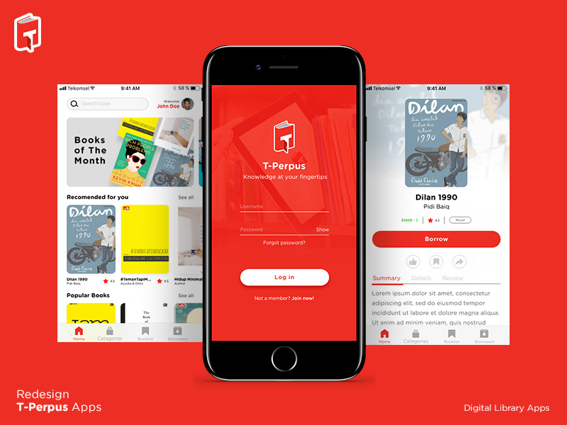 Redesign TPerpus (Digital Library Apps) by Andy Gunawan on Dribbble