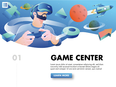 Game Center branding drawing editorial flat design illustration landing landing page page web