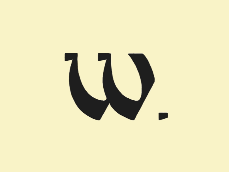 W for Wonderland animation design illustration logo