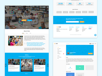 Hubs Student Learning Center landing page ui ux website