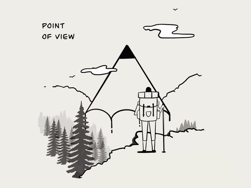 Point of view animated animator artist branding design doodle drawing hiking illustration illustration art lineart minimal mountain point pointer pointofview sketch travel travelling view