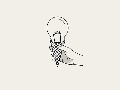 Idea is always like a ice cream, Use it before melts. design draw graphic design ice cream illustration illustration art lineart minimal sketch