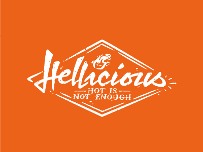 Hellicious fire hot logo nantes sauce