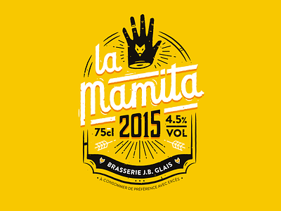 La Mamita Beer 2015 beer beubar france labeubar lamamita lettering logo manita nantes packaging yellow