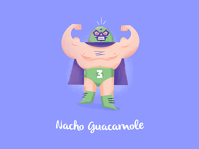 Nacho Guacamole 2015 bodybuilding catch character design fitness illustration luchador mexico nantes