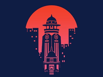 Ghantaghar artwork ghantaghar gradient minimalism nepal ranipokhari