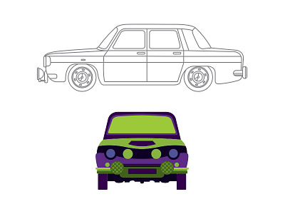 dacia 1100 cars illustration