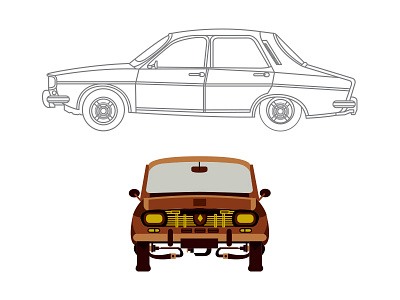 dacia 1310 cars illustration
