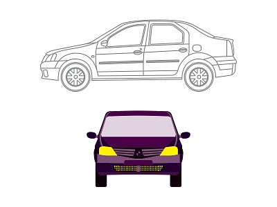 dacia logan cars illustration