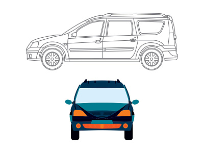 dacia logan minivan cars illustration