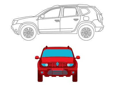 dacia duster cars illustration