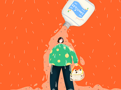 The Covid Effect 2d concept covid19 doodle germs illustration mask orange procreate sanitizer tissue toilet paper vector