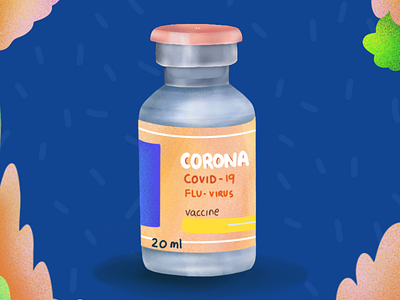 Needed Vaccine art blue coronavirus digital art illustration minimal pink procreate texture vaccine