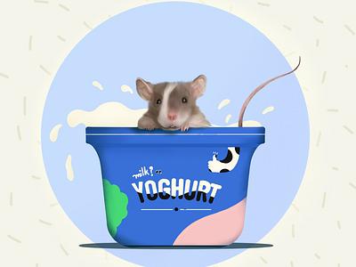 Oops! blue bright curd digital art draw food illustration mouse procreate youghurt