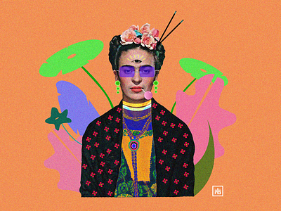 Love, Frida appropriation appropriationart art artist editing fridakahlo icon identity illustration leaves legend pattern photograph popart strong tropical womenpower