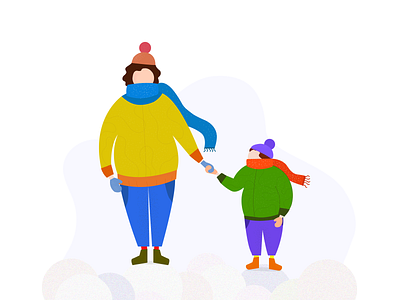 Snowy 2019 child digitalart hat illustration illustrator minimal muffler snow snow day warm warmjacket web webdesign winter