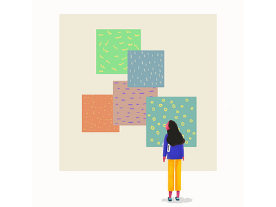 viewer 1 abstract artwork girl illustration illustrator lines minimal painting shadow viewer