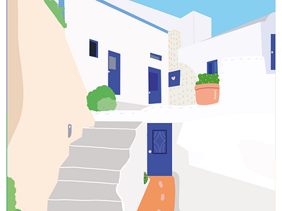 Destination ❤️ affinitydesigner affinitypro blue doodle good greece illustration love minimal procreate santorini white