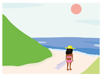 Missing summer affinitydesigner illustration illustrator minimal pink simpledesign