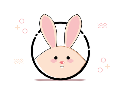 Cute Rabbit illustraion mbe style