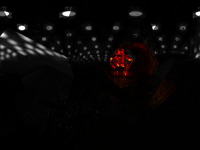 Night Cave Fire Man 3d product design