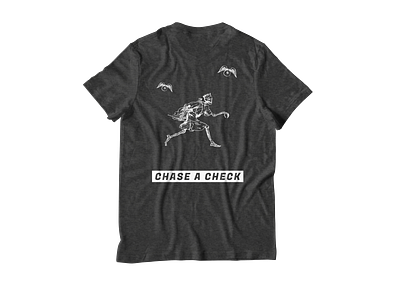 CHASE A CHECK SHIRT | KILLM all black black chase a check eco friendly killm money recycle recycled fabric recyled skeleton skull sustainable