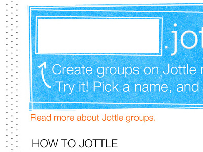 Jottle Groups blue helvetica neue input jottle orange