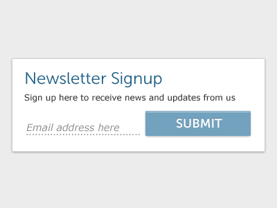 Newsletter Signup button dotted line museo sans submit verdana