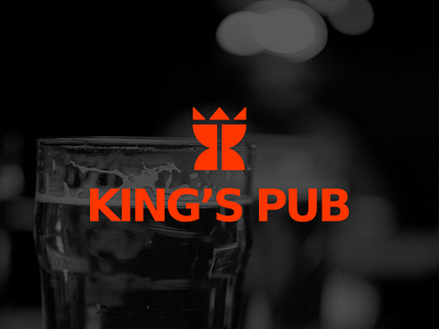 King's Pub beer drinking goblet king kings pub logo logo design mark pub royal
