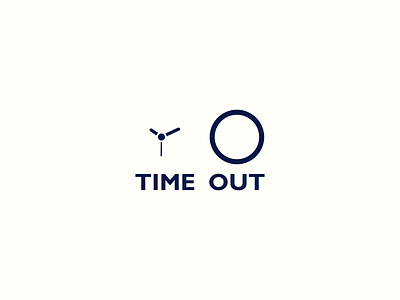 Time Out clock logo mark out simple time