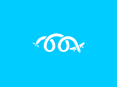 Little plane curl logo loop mark plane swirl