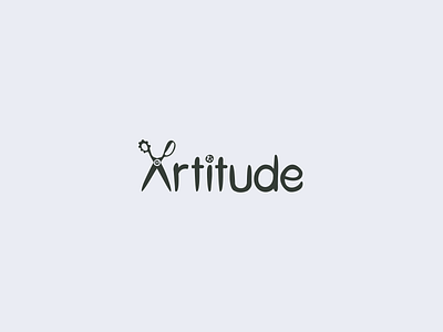Artitude art attitude collage logo logo design logotype mark scissors type