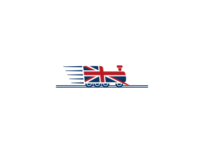 Uk Express express fast flag icon locomotive logo mark smart speed train uk union jack