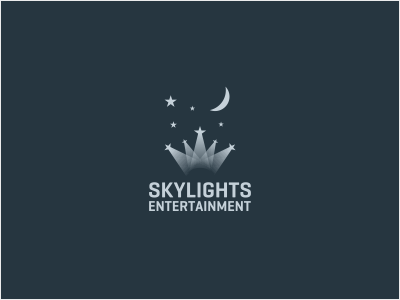 Skylights Entertainment dance design logo moon music night show sky spot lights stage stars