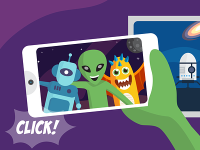 Alien Selfie design illustration