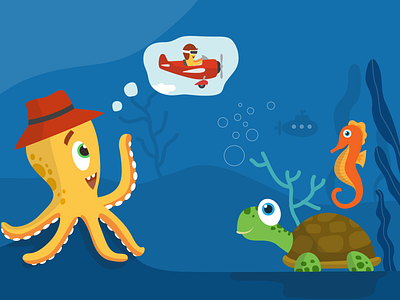 Underwater Friends design illustration