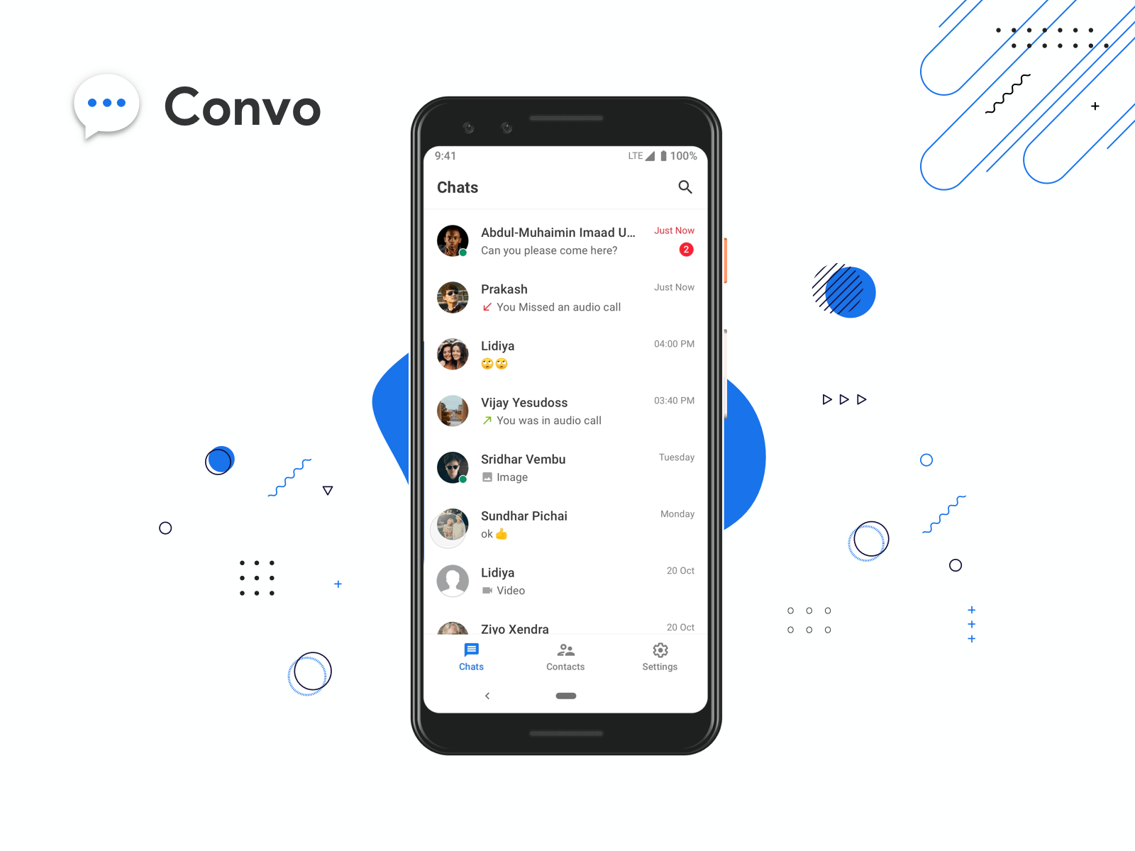 Convo Messenger - Profile android design chat chat app material design messenger messenger app nanda prakash native app