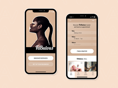 Fabulous - App for services in beauty care industry app design ui ux