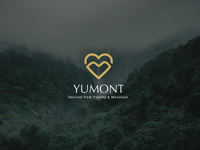 Yumont branning cafe heart hill logo love restaurant