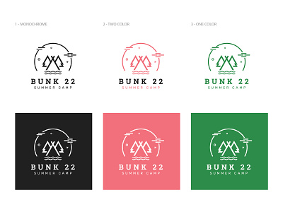 Bunk22- Logo Design 2019 camp fishing food kids minimal mountain mountain bike simple tent