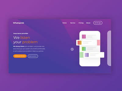 Landing Page About the Insurrance App insurance landing landing design landingpage