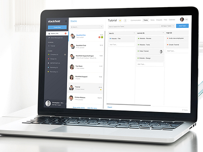 Stackfield 2.0 chat clean collaboration communication flat messenger minimalistic slack tasks