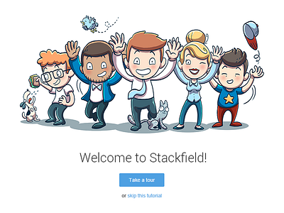 Welcome Screen animation board organization slack stackfield tour web welcome wizard