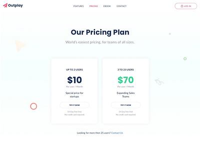 Outplay Pricing Page pricing page saas website website